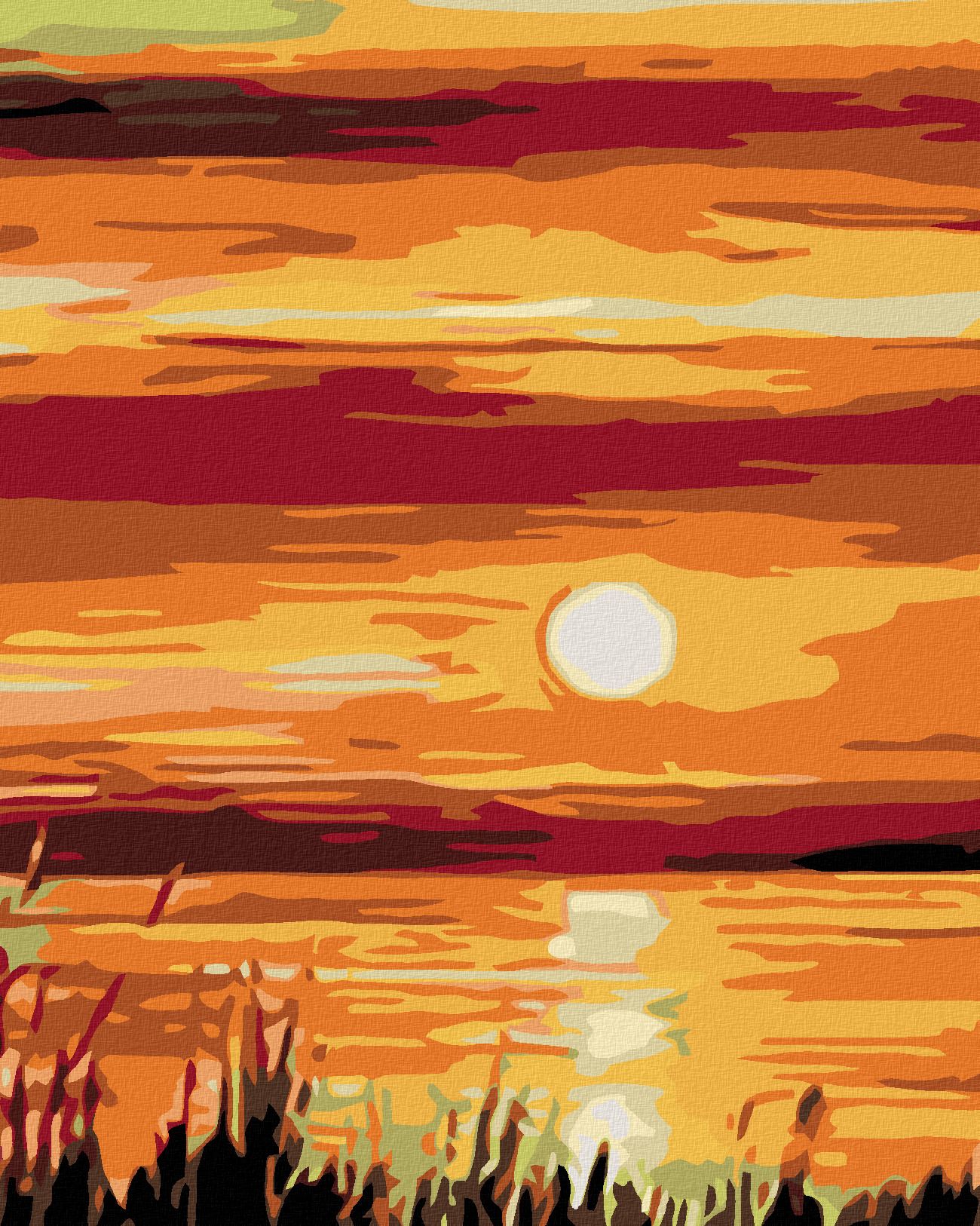 zuty Malování podle čísel - VÝCHOD SLUNCE - Rozměr: 40x50 cm, Rámování: Varianta: vypnuté plátno na rám - obrázek 1