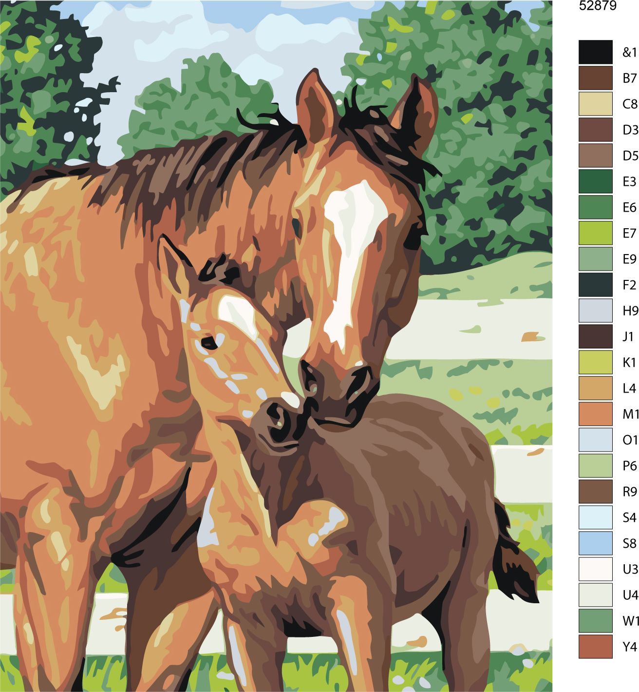 zuty Malování podle čísel - KOBYLA S HŘÍBĚTEM - Rozměr: 40x50 cm, Rámování: Varianta: bez rámu a bez vypnutí plátna - obrázek 13