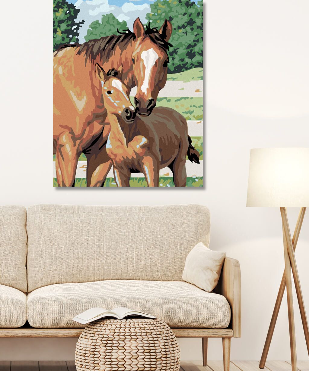 zuty Malování podle čísel - KOBYLA S HŘÍBĚTEM - Rozměr: 40x50 cm, Rámování: Varianta: vypnuté plátno na rám - obrázek 5