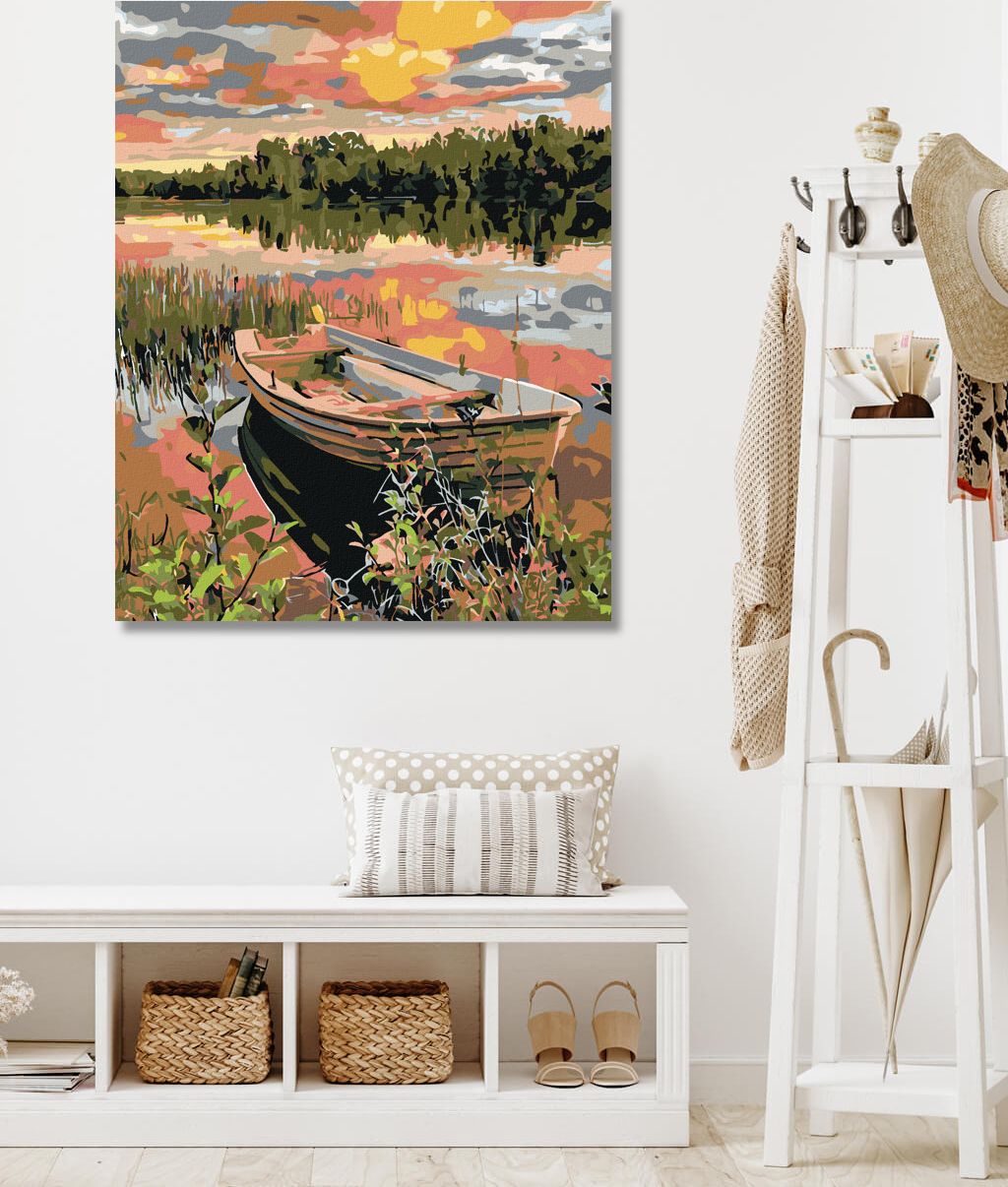 zuty Malování podle čísel - LOĎKA V RÁKOSÍ - Rozměr: 40x50 cm, Rámování: Varianta: vypnuté plátno na rám - obrázek 7