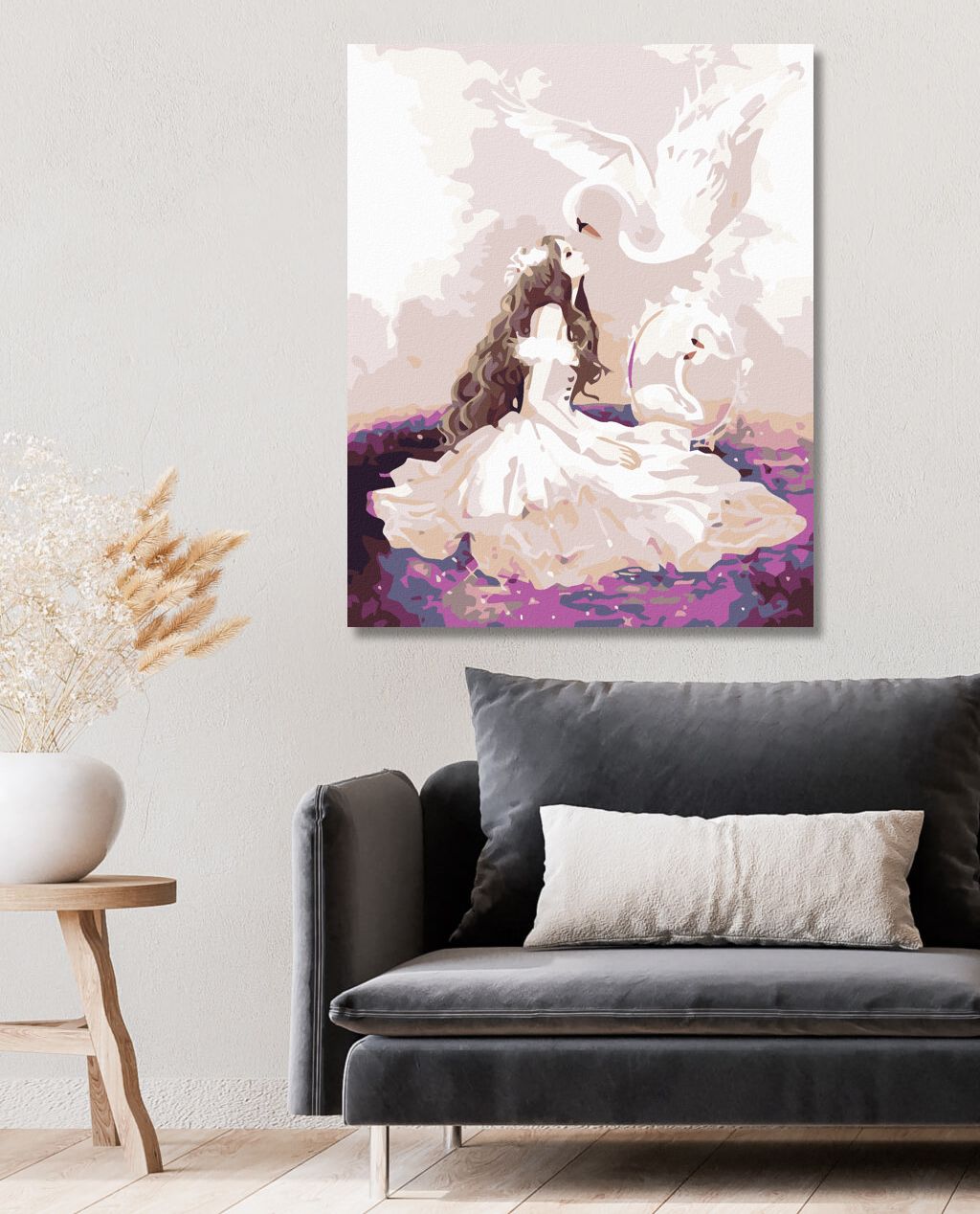 zuty Malování podle čísel - DÍVKA A LABUŤ - Rozměr: 40x50 cm, Rámování: Varianta: vypnuté plátno na rám - obrázek 9