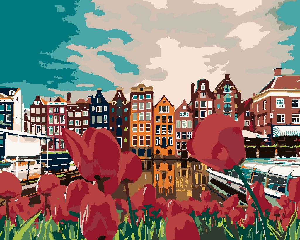 zuty Malování podle čísel - TULIPÁNY V AMSTERDAMU - Rozměr: 40x50 cm, Rámování: Varianta: bez rámu a bez vypnutí plátna - obrázek 5