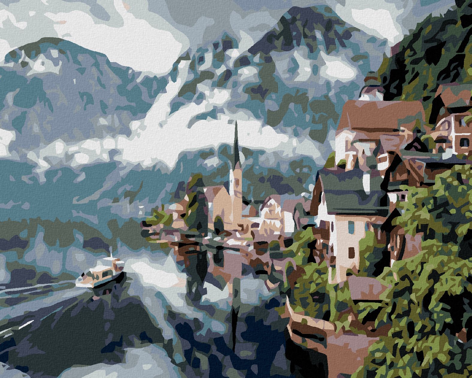 zuty Malování podle čísel - HALLSTATT - Rozměr: 40x50 cm, Rámování: Varianta: vypnuté plátno na rám - obrázek 1