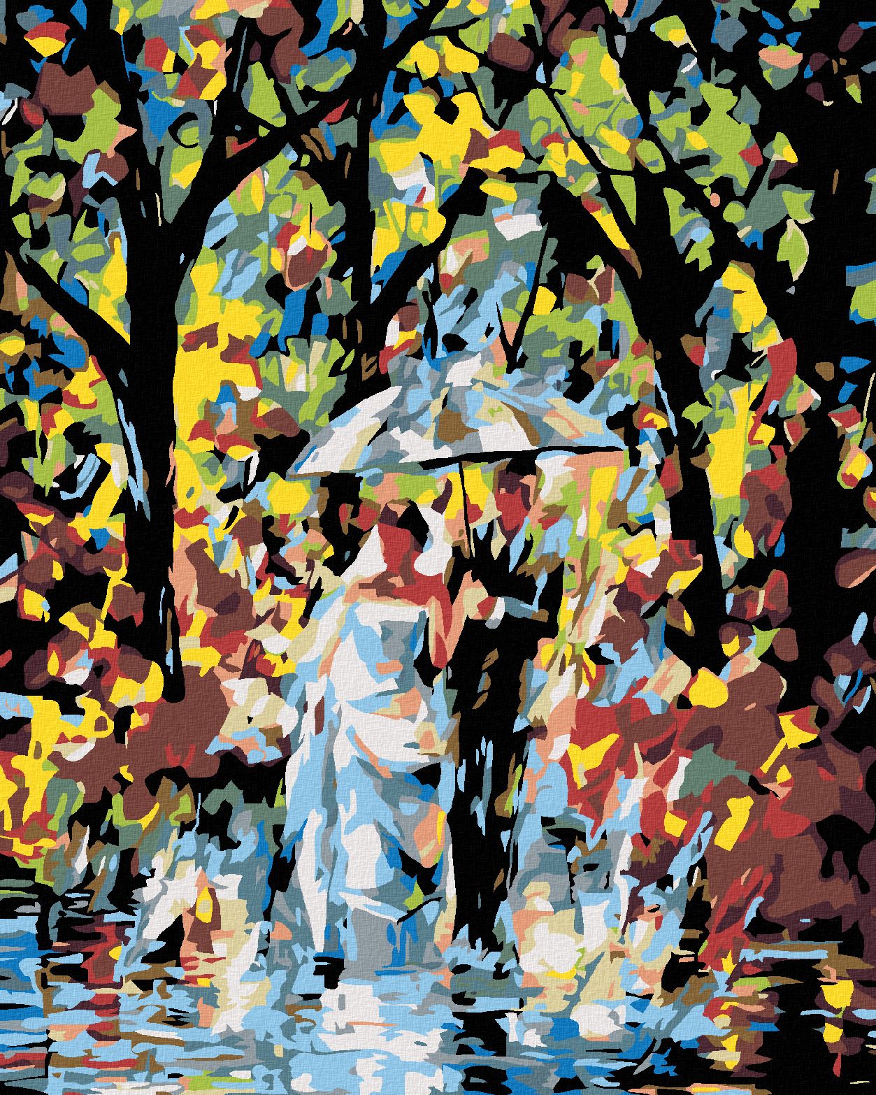 zuty Malování podle čísel - NEVĚSTA S ŽENICHEM V DEŠTI - Rozměr: 40x50 cm, Rámování: Varianta: vypnuté plátno na rám - obrázek 1