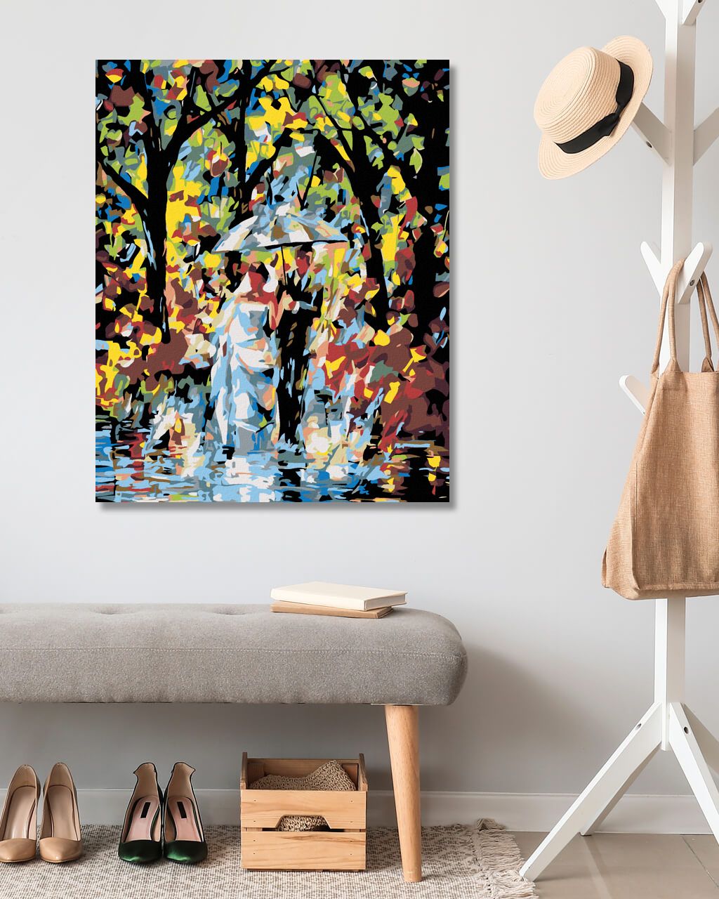 zuty Malování podle čísel - NEVĚSTA S ŽENICHEM V DEŠTI - Rozměr: 40x50 cm, Rámování: Varianta: vypnuté plátno na rám - obrázek 5