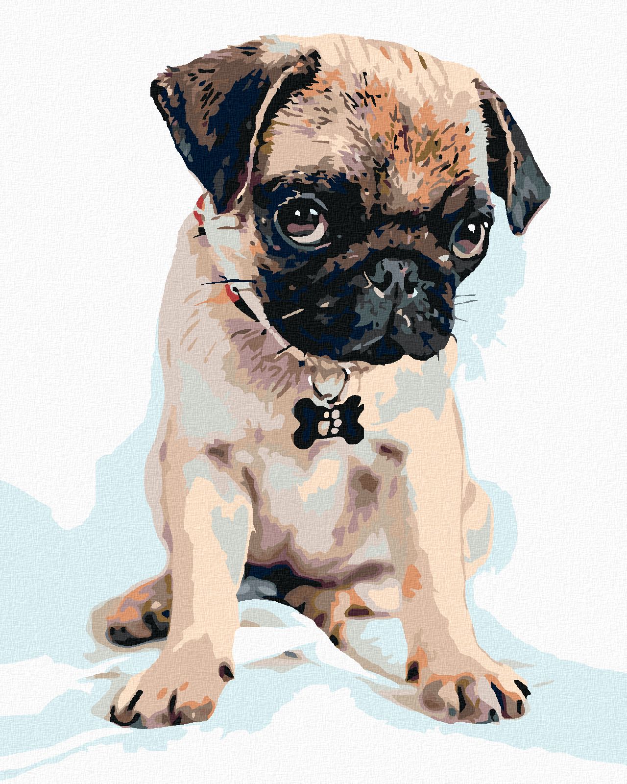 zuty Malování podle čísel - ROZTOMILÝ MOPSÍK - Rozměr: 40x50 cm, Rámování: Varianta: vypnuté plátno na rám - obrázek 1