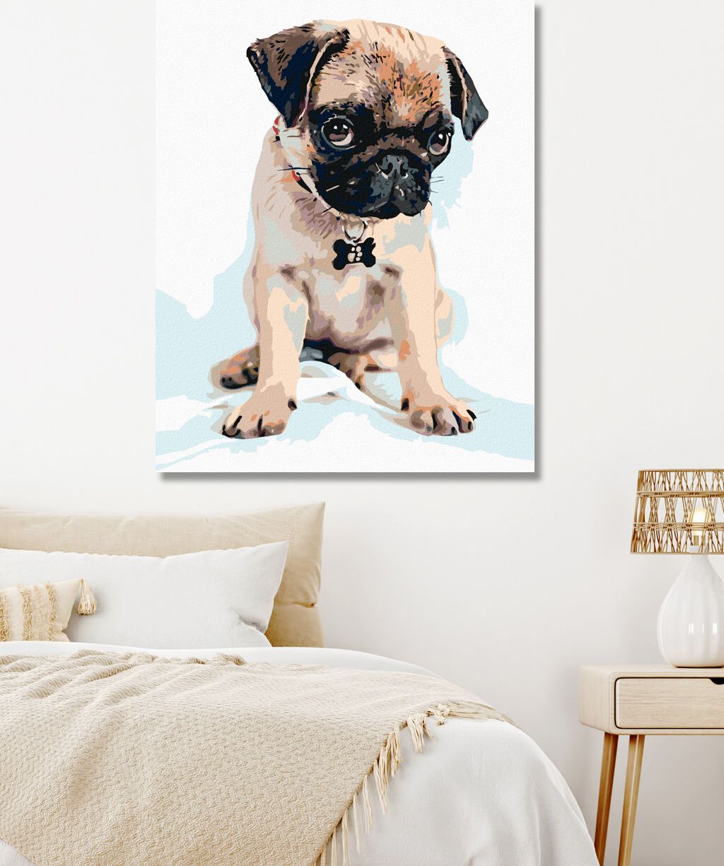 zuty Malování podle čísel - ROZTOMILÝ MOPSÍK - Rozměr: 40x50 cm, Rámování: Varianta: vypnuté plátno na rám - obrázek 7