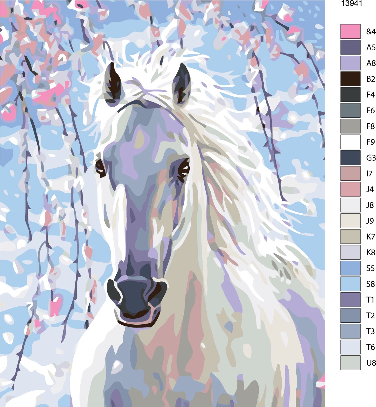 zuty Malování podle čísel - BÍLÝ KŮŇ - Rozměr: 40x50 cm, Rámování: Varianta: bez rámu a bez vypnutí plátna - obrázek 10