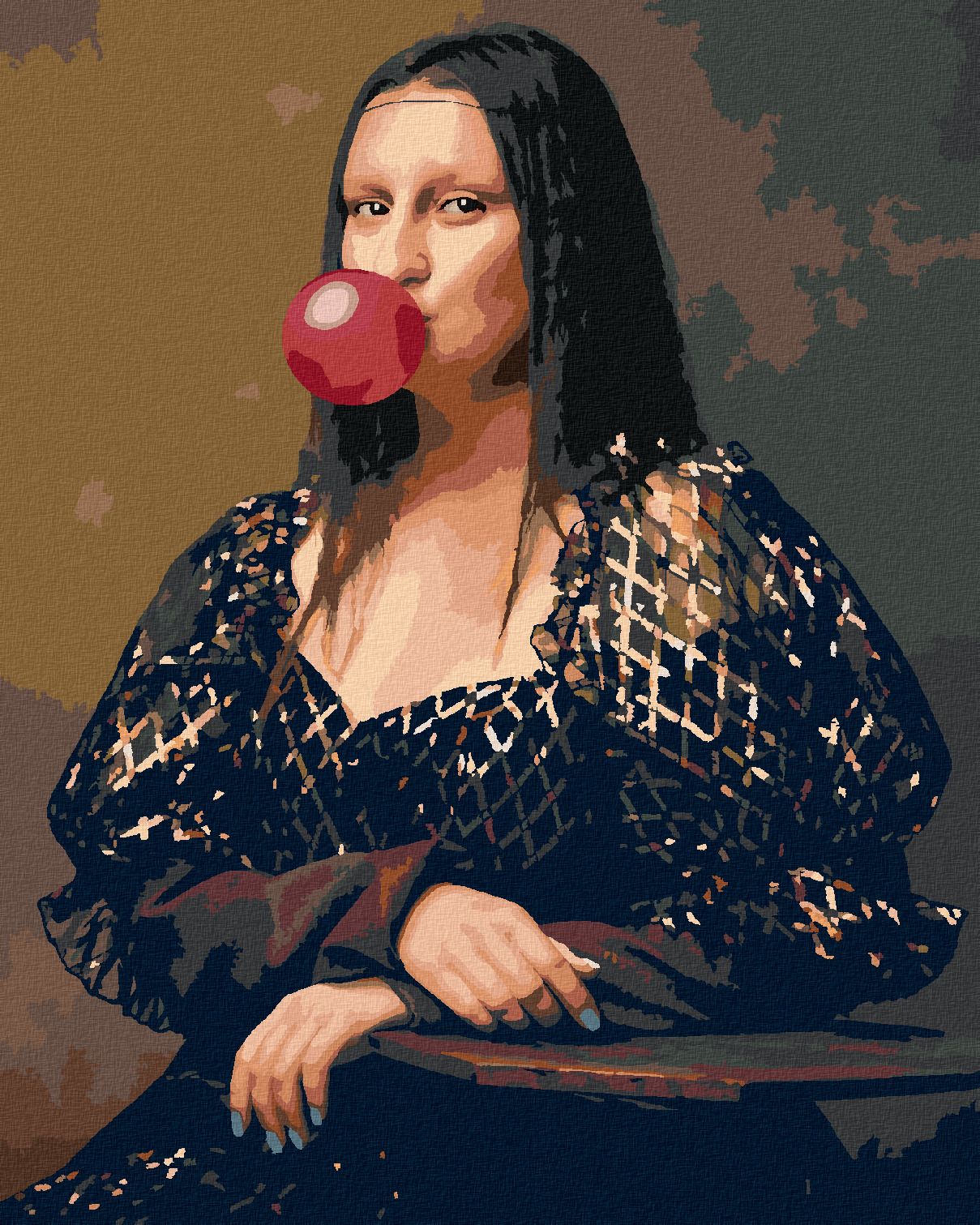 zuty Malování podle čísel - MONA LISA S BUBLINOU - Rozměr: 40x50 cm, Rámování: Varianta: vypnuté plátno na rám - obrázek 1