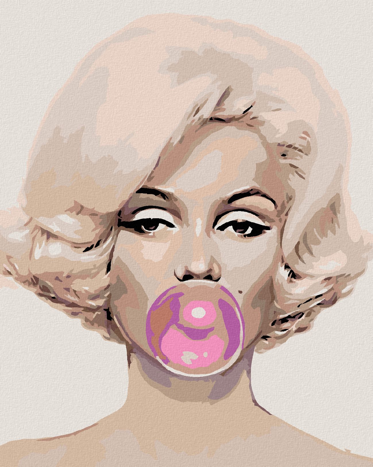 zuty Malování podle čísel - MARILYN S BUBLINOU - Rozměr: 40x50 cm, Rámování: Varianta: bez rámu a bez vypnutí plátna - obrázek 1