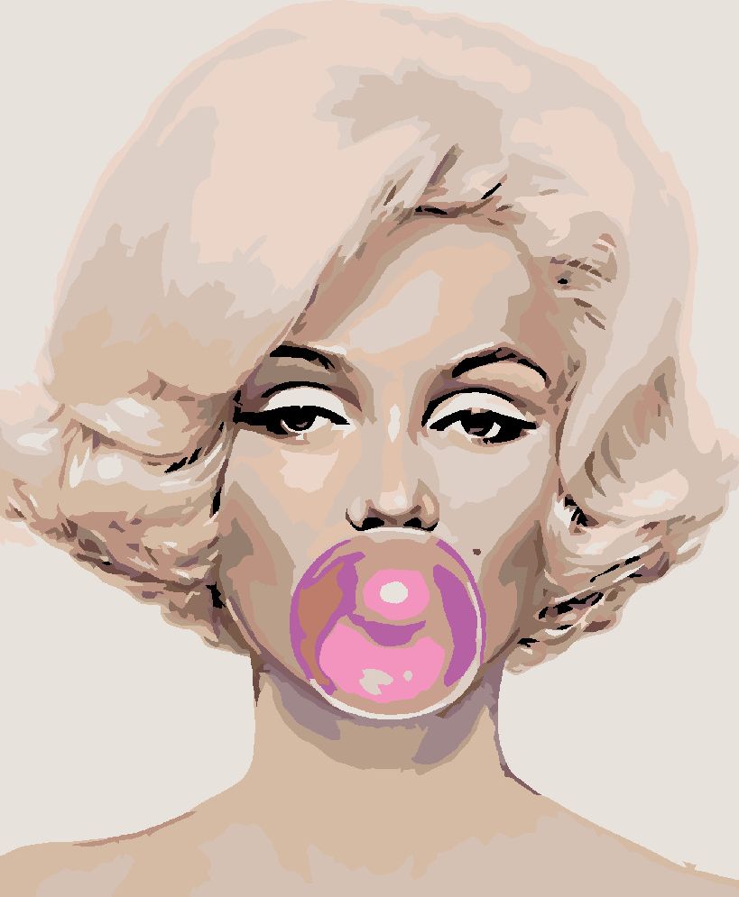 zuty Malování podle čísel - MARILYN S BUBLINOU - Rozměr: 40x50 cm, Rámování: Varianta: vypnuté plátno na rám - obrázek 3