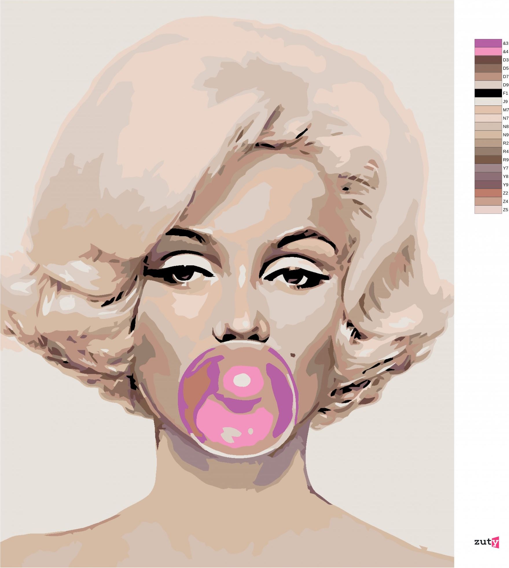 zuty Malování podle čísel - MARILYN S BUBLINOU - Rozměr: 40x50 cm, Rámování: Varianta: vypnuté plátno na rám - obrázek 6