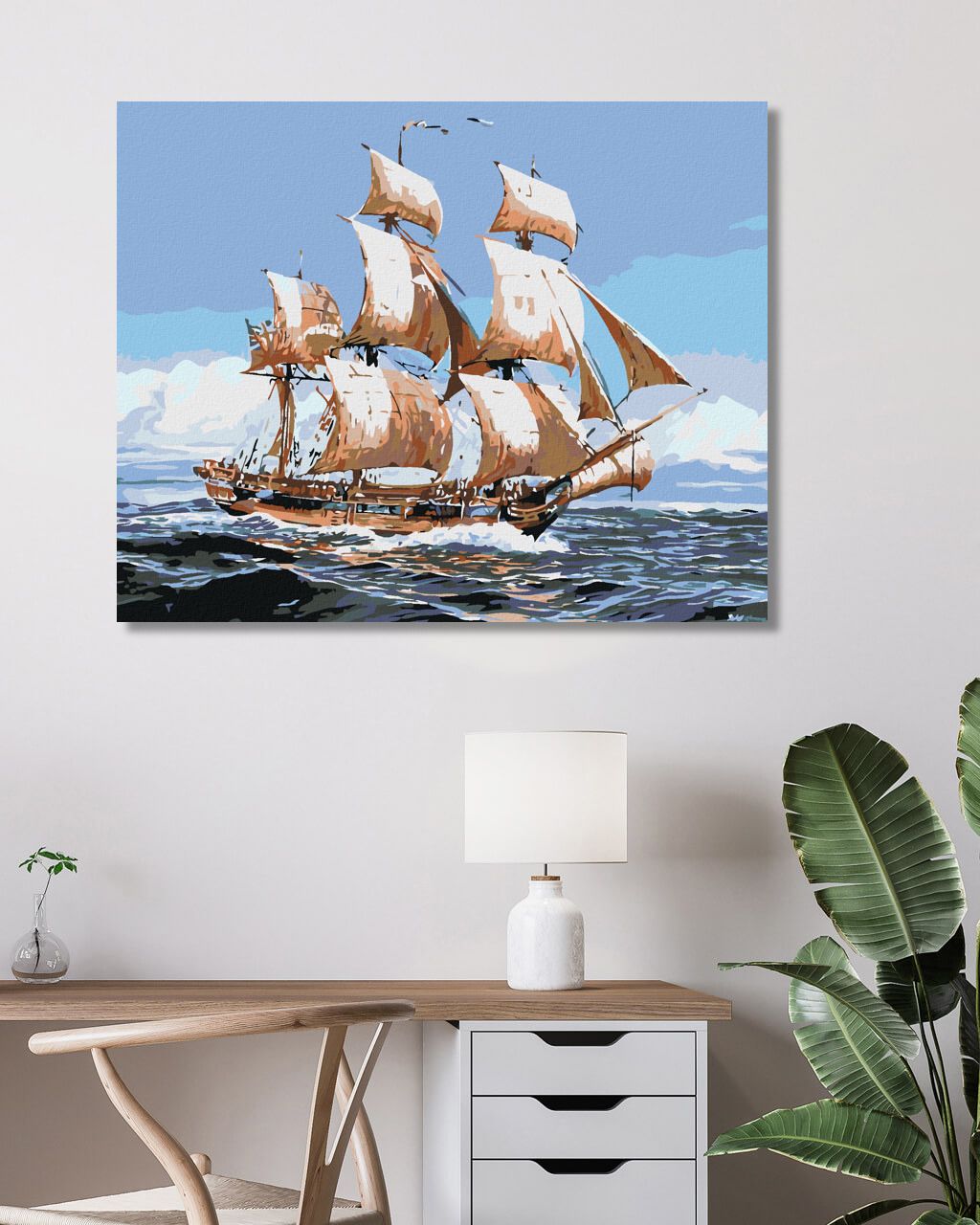 zuty Malování podle čísel - PLACHETNICE A MOŘE - Rozměr: 40x50 cm, Rámování: Varianta: vypnuté plátno na rám - obrázek 6