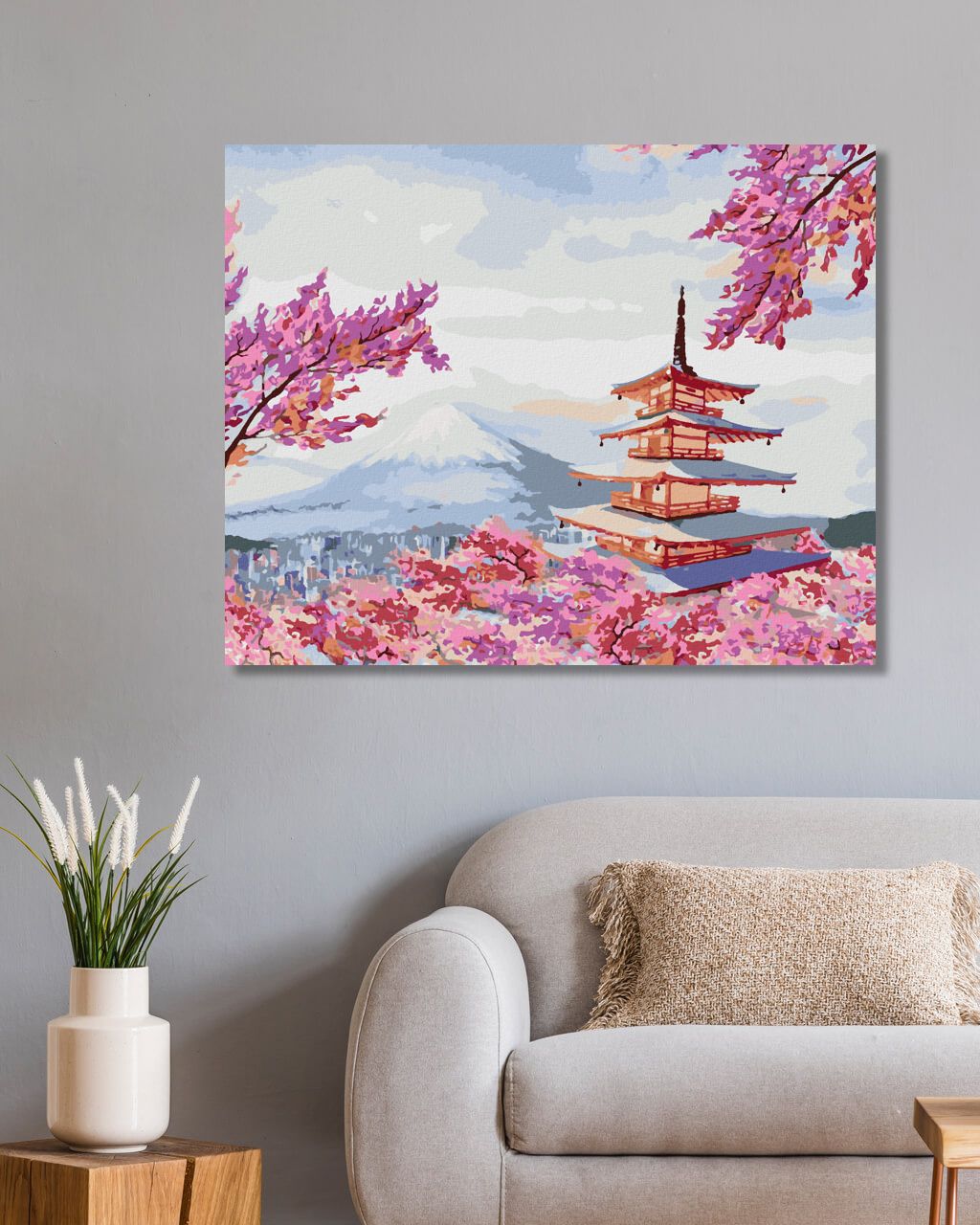 zuty Malování podle čísel - JAPONSKO CHRÁM A RŮŽOVÉ KVĚTINY - Rozměr: 40x50 cm, Rámování: Varianta: vypnuté plátno na rám - obrázek 10