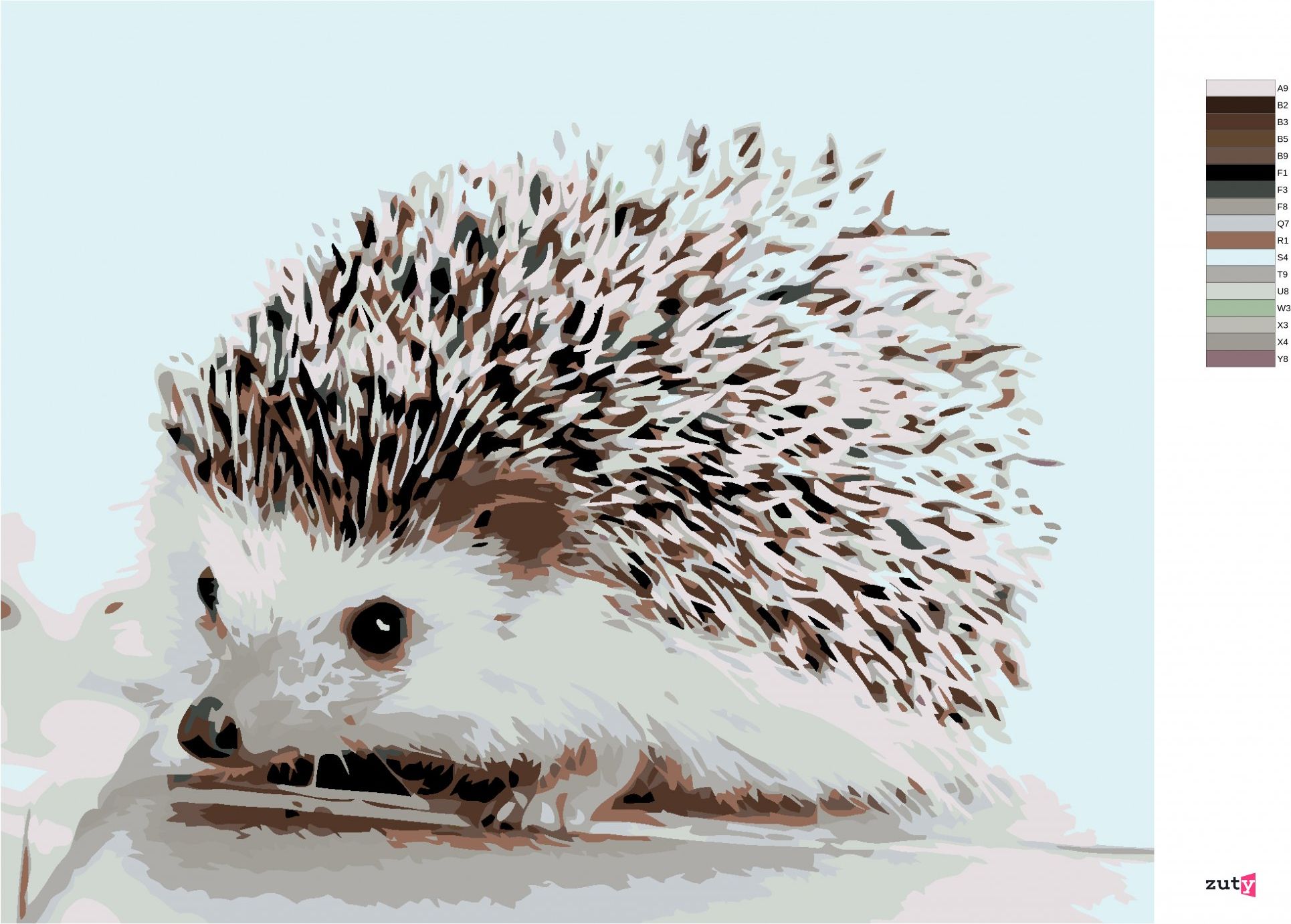 zuty Malování podle čísel - JEŽEK - Rozměr: 40x50 cm, Rámování: Varianta: vypnuté plátno na rám - obrázek 4