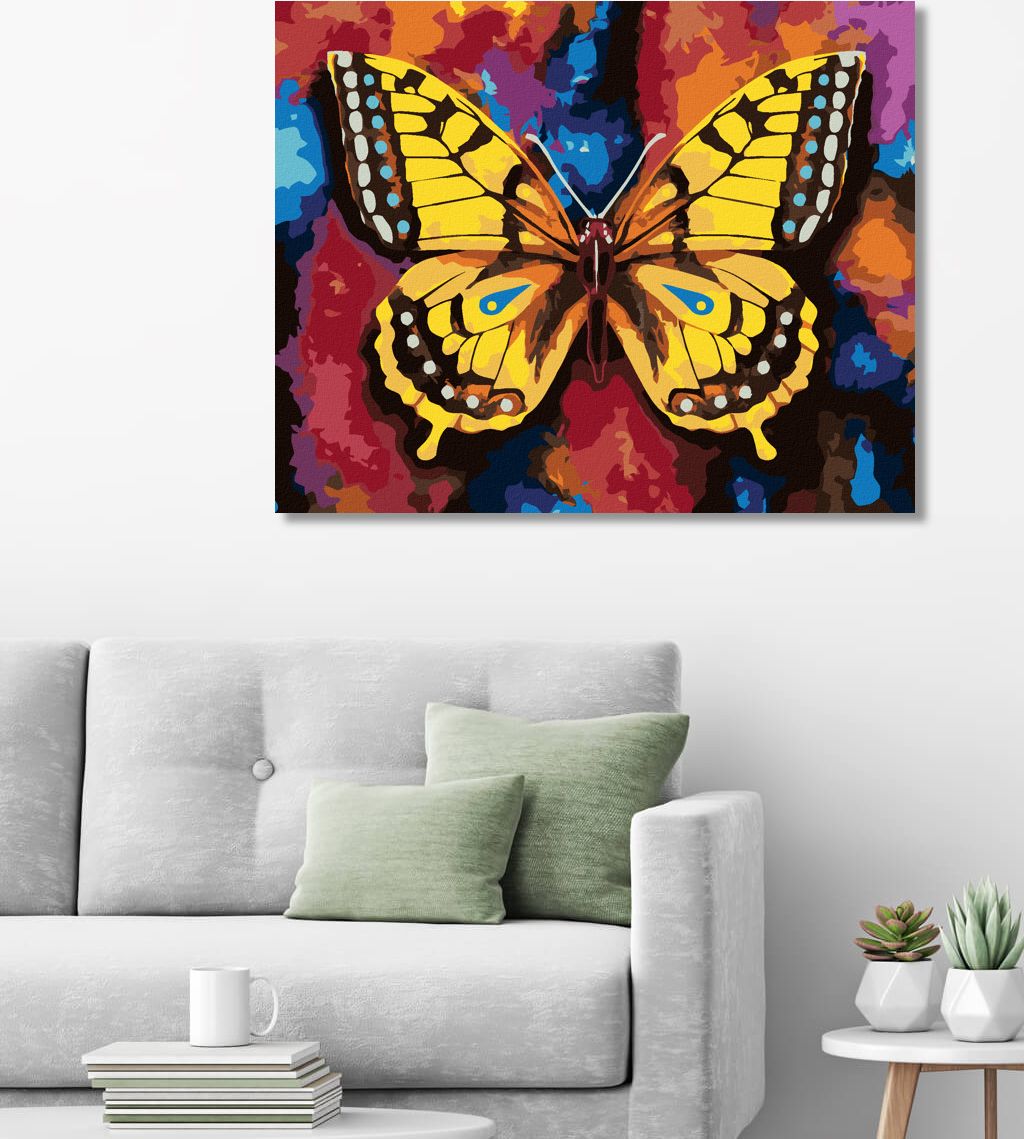 zuty Malování podle čísel - MOTÝL NA BAREVNÉM POZADÍ - Rozměr: 40x50 cm, Rámování: Varianta: vypnuté plátno na rám - obrázek 8
