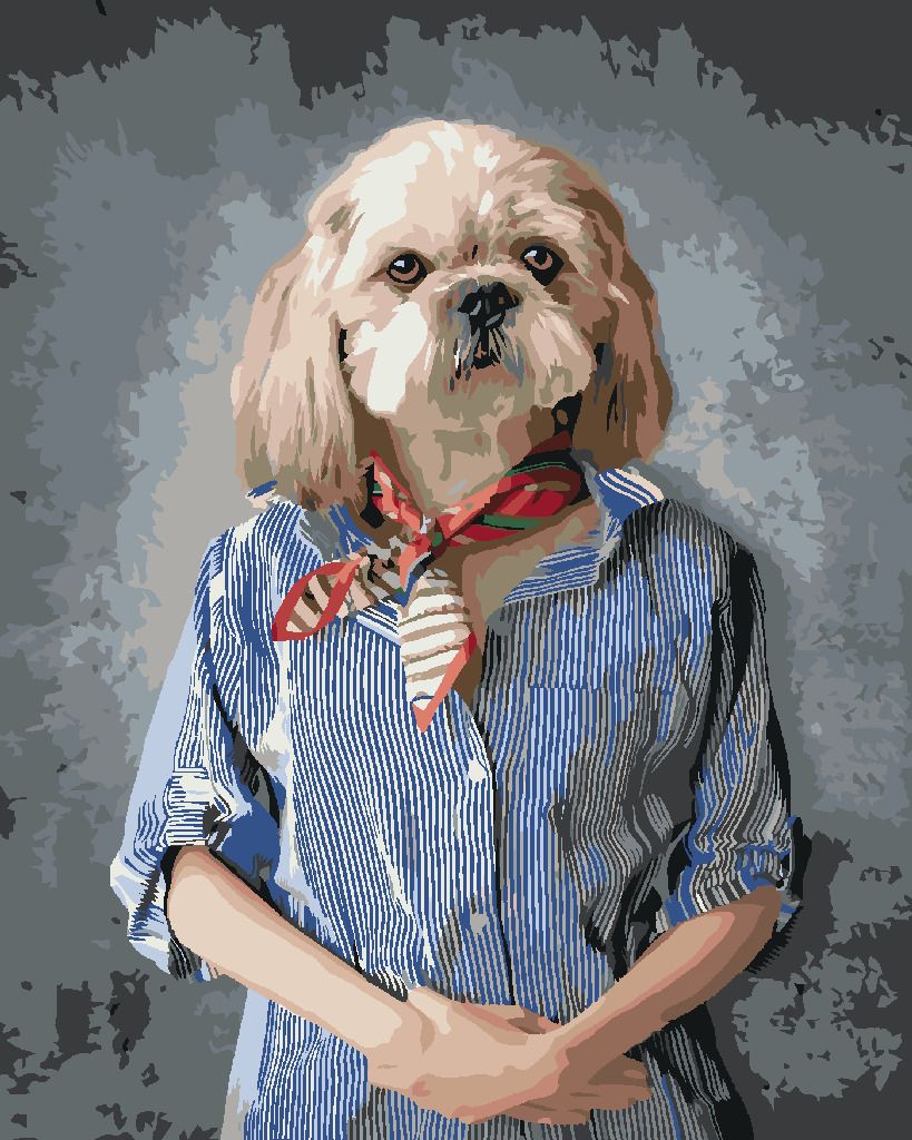 zuty Malování podle čísel - PES V OBLEČENÍ - Rozměr: 40x50 cm, Rámování: Varianta: vypnuté plátno na rám - obrázek 9
