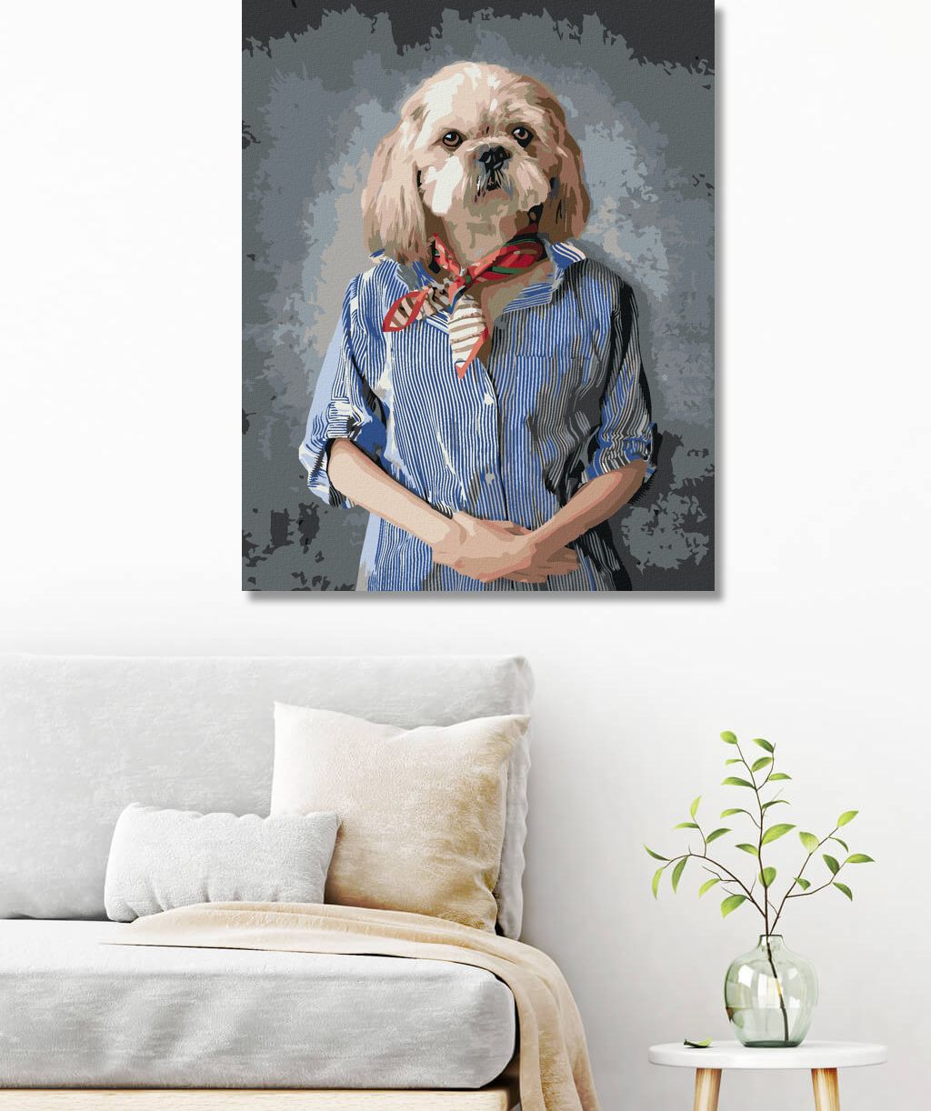 zuty Malování podle čísel - PES V OBLEČENÍ - Rozměr: 40x50 cm, Rámování: Varianta: vypnuté plátno na rám - obrázek 10