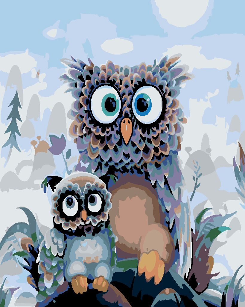 zuty Malování podle čísel - SOVIČKY - Rozměr: 40x50 cm, Rámování: Varianta: vypnuté plátno na rám - obrázek 4