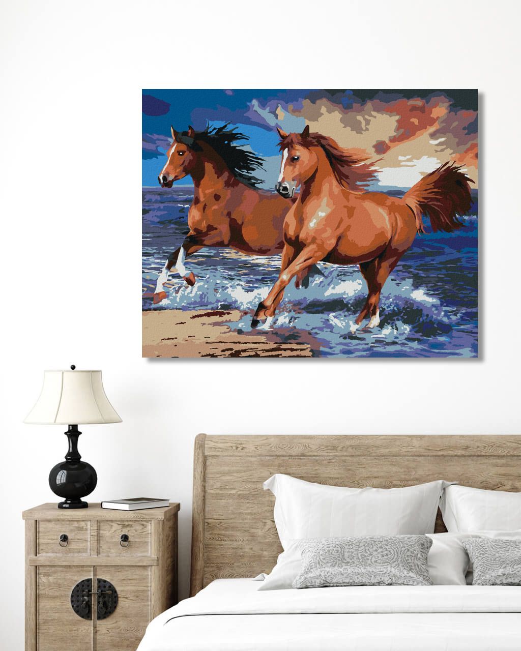 zuty Malování podle čísel - KONĚ NA PÍSEČNÉ PLÁŽI (HOWARD ROBINSON) - Rozměr: 40x50 cm, Rámování: Varianta: vypnuté plátno na rám - obrázek 4