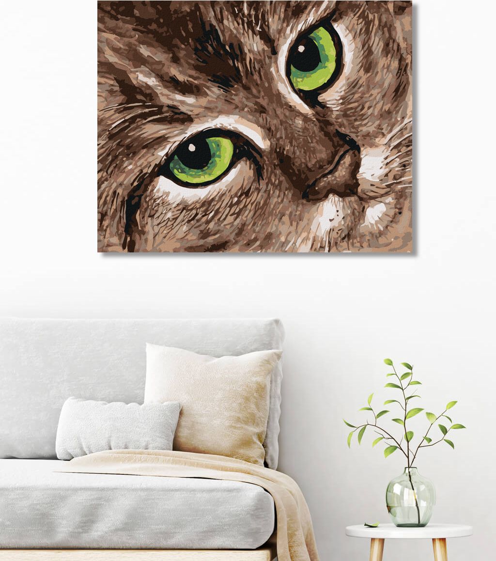zuty Malování podle čísel - KOČKA A ZELENÉ OČI - Rozměr: 40x50 cm, Rámování: Varianta: vypnuté plátno na rám - obrázek 4