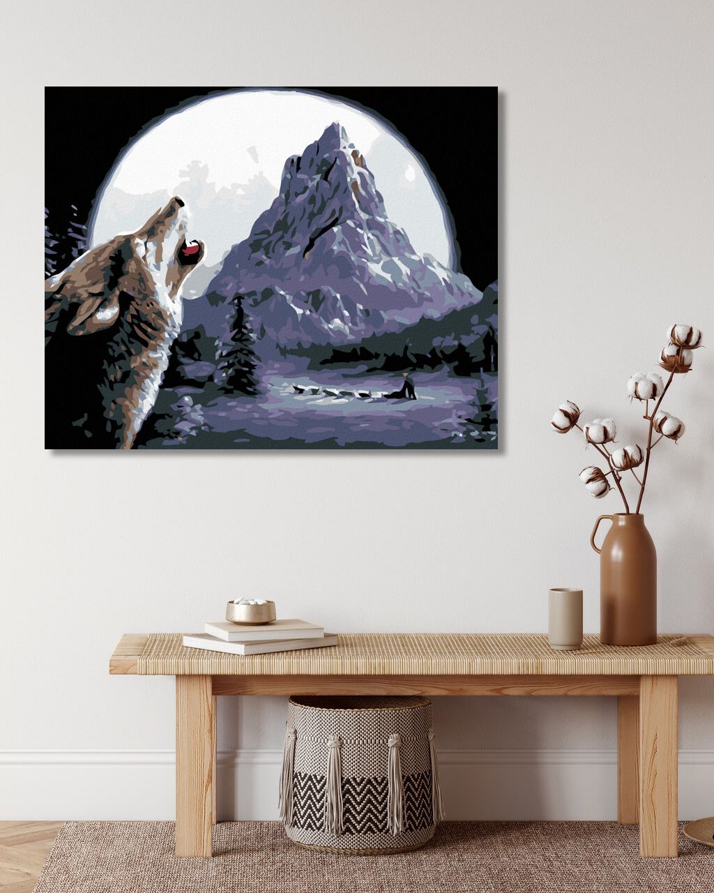 zuty Malování podle čísel - VYJÍCÍ VLK - Rozměr: 40x50 cm, Rámování: Varianta: vypnuté plátno na rám - obrázek 9