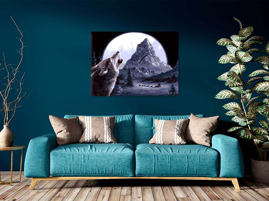 zuty Malování podle čísel - VYJÍCÍ VLK - Rozměr: 40x50 cm, Rámování: Varianta: vypnuté plátno na rám - obrázek 19