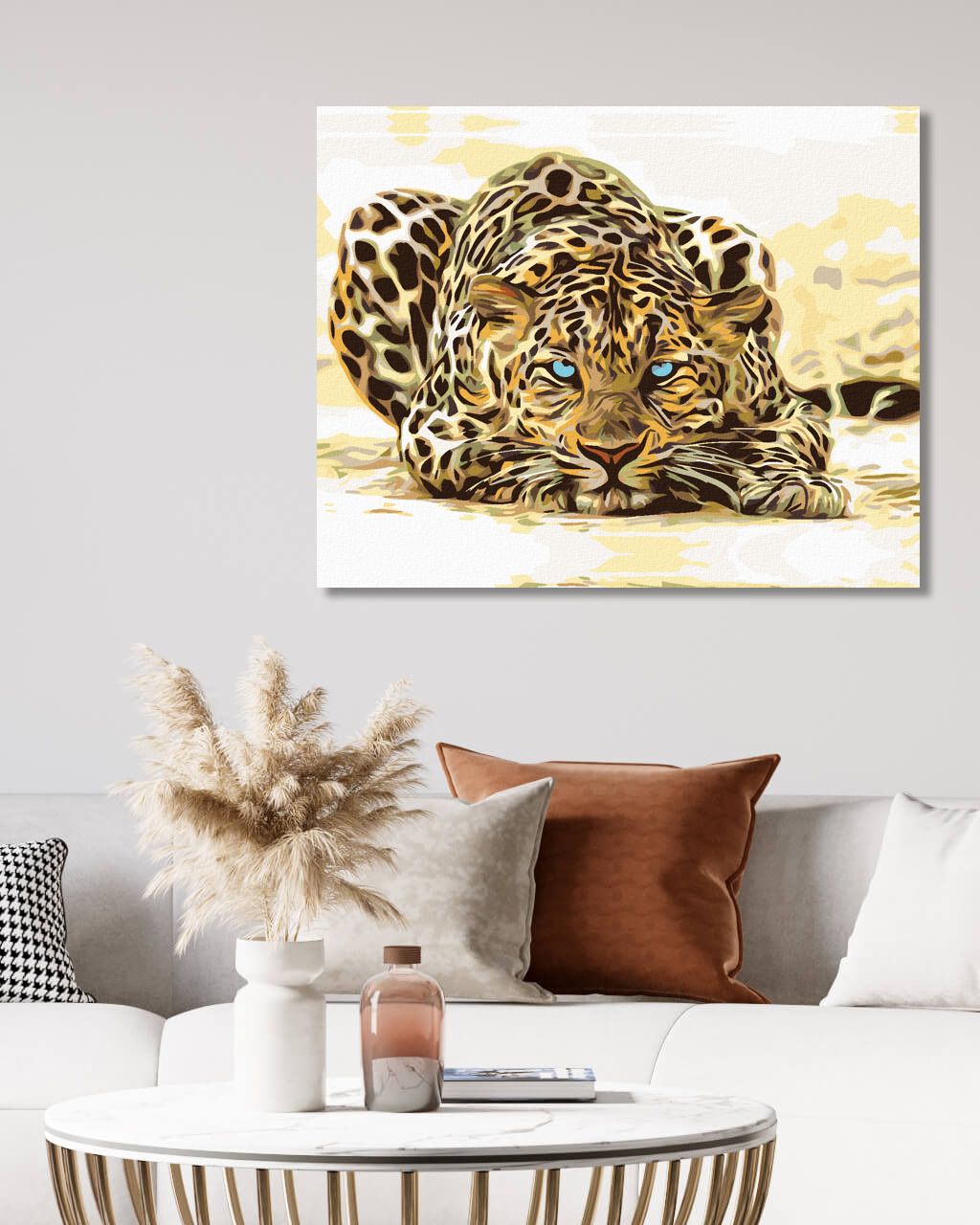 zuty Malování podle čísel - ČÍHAJÍCÍ LEOPARD - Rozměr: 40x50 cm, Rámování: Varianta: vypnuté plátno na rám - obrázek 6