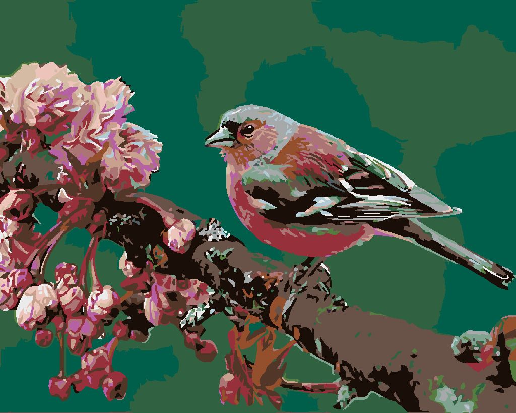 zuty Malování podle čísel - KVETOUCÍ SAKURA A RŮŽOVÝ PTÁČEK - Rozměr: 40x50 cm, Rámování: Varianta: bez rámu a bez vypnutí plátna - obrázek 7