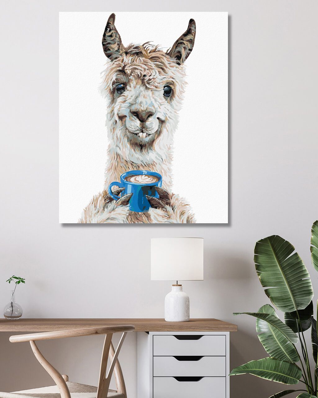zuty Malování podle čísel - LAMA A KÁVA (HOLLY SIMENTAL) - Rozměr: 40x50 cm, Rámování: Varianta: vypnuté plátno na rám - obrázek 9