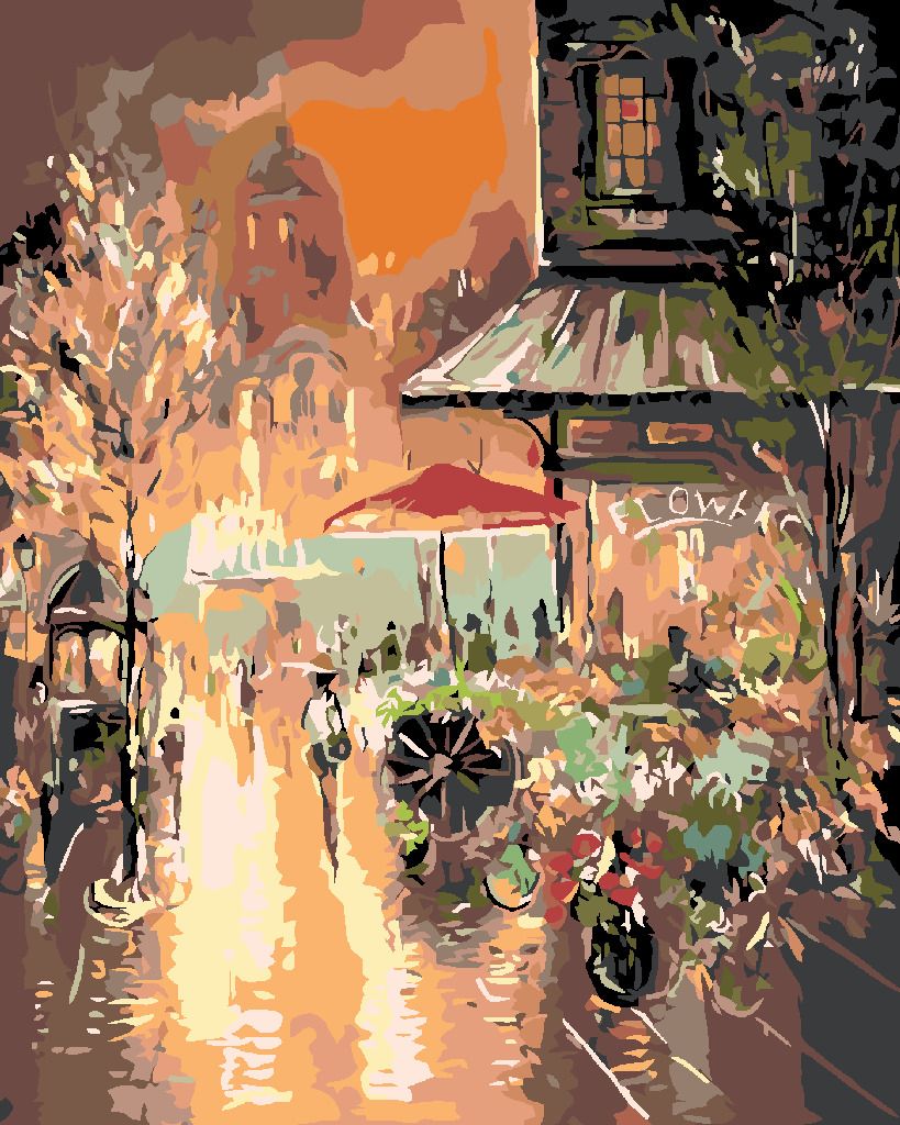 zuty Malování podle čísel - VEČERNÍ MĚSTEČKO - Rozměr: 40x50 cm, Rámování: Varianta: vypnuté plátno na rám - obrázek 2