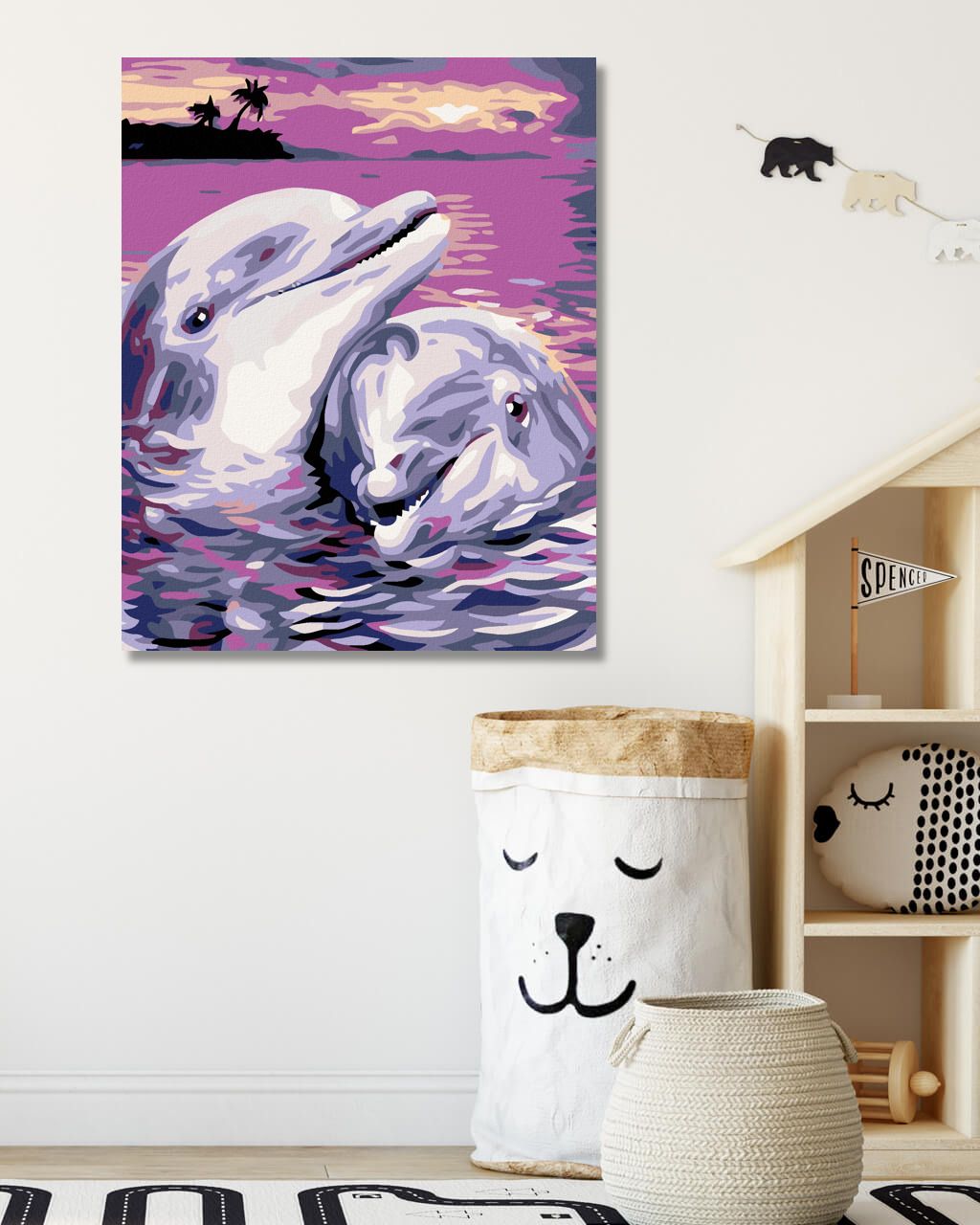zuty Malování podle čísel - DELFÍNI - Rozměr: 40x50 cm, Rámování: Varianta: bez rámu a bez vypnutí plátna - obrázek 7