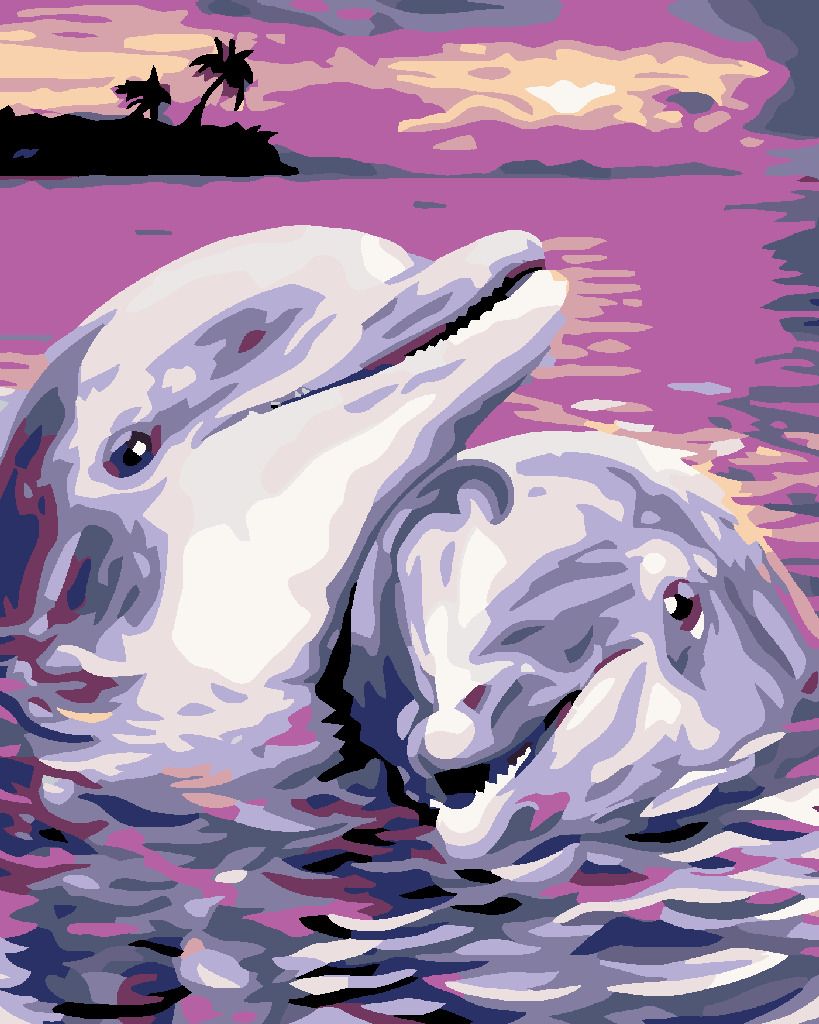 zuty Malování podle čísel - DELFÍNI - Rozměr: 40x50 cm, Rámování: Varianta: bez rámu a bez vypnutí plátna - obrázek 8