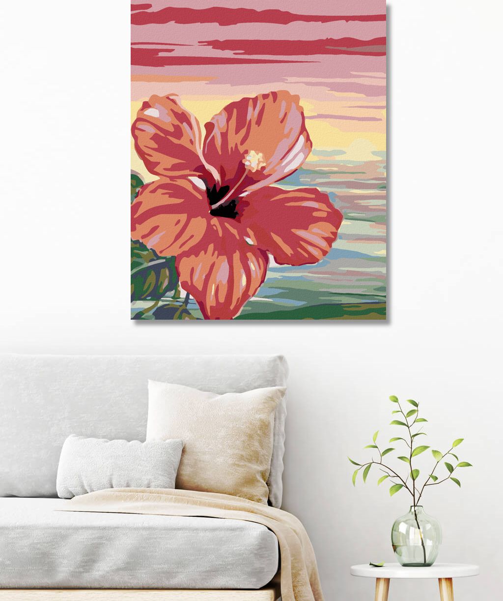 zuty Malování podle čísel - RŮŽOVÝ IBIŠEK - Rozměr: 40x50 cm, Rámování: Varianta: bez rámu a bez vypnutí plátna - obrázek 5