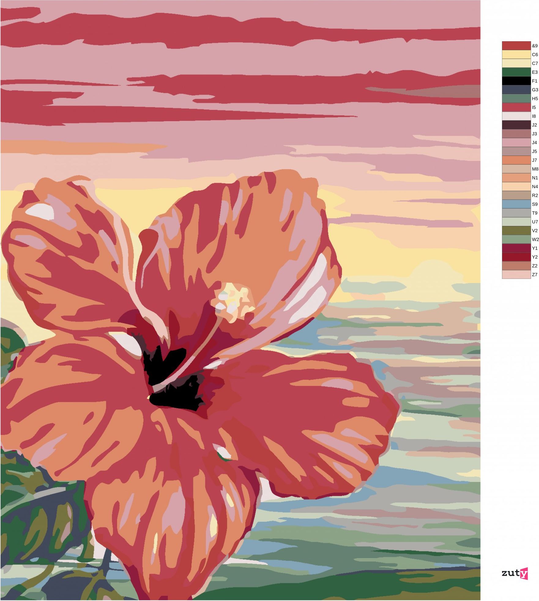 zuty Malování podle čísel - RŮŽOVÝ IBIŠEK - Rozměr: 40x50 cm, Rámování: Varianta: bez rámu a bez vypnutí plátna - obrázek 10