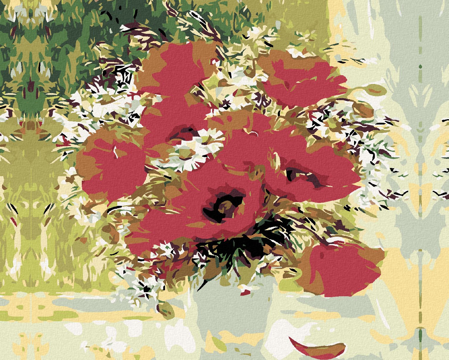 zuty Malování podle čísel - KYTICE VLČÍCH MÁKŮ - Rozměr: 40x50 cm, Rámování: Varianta: vypnuté plátno na rám - obrázek 1