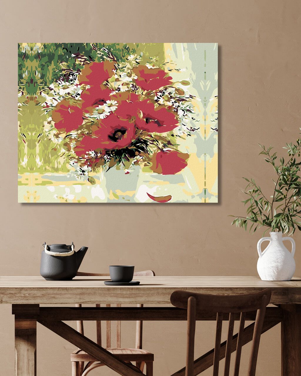 zuty Malování podle čísel - KYTICE VLČÍCH MÁKŮ - Rozměr: 40x50 cm, Rámování: Varianta: vypnuté plátno na rám - obrázek 5