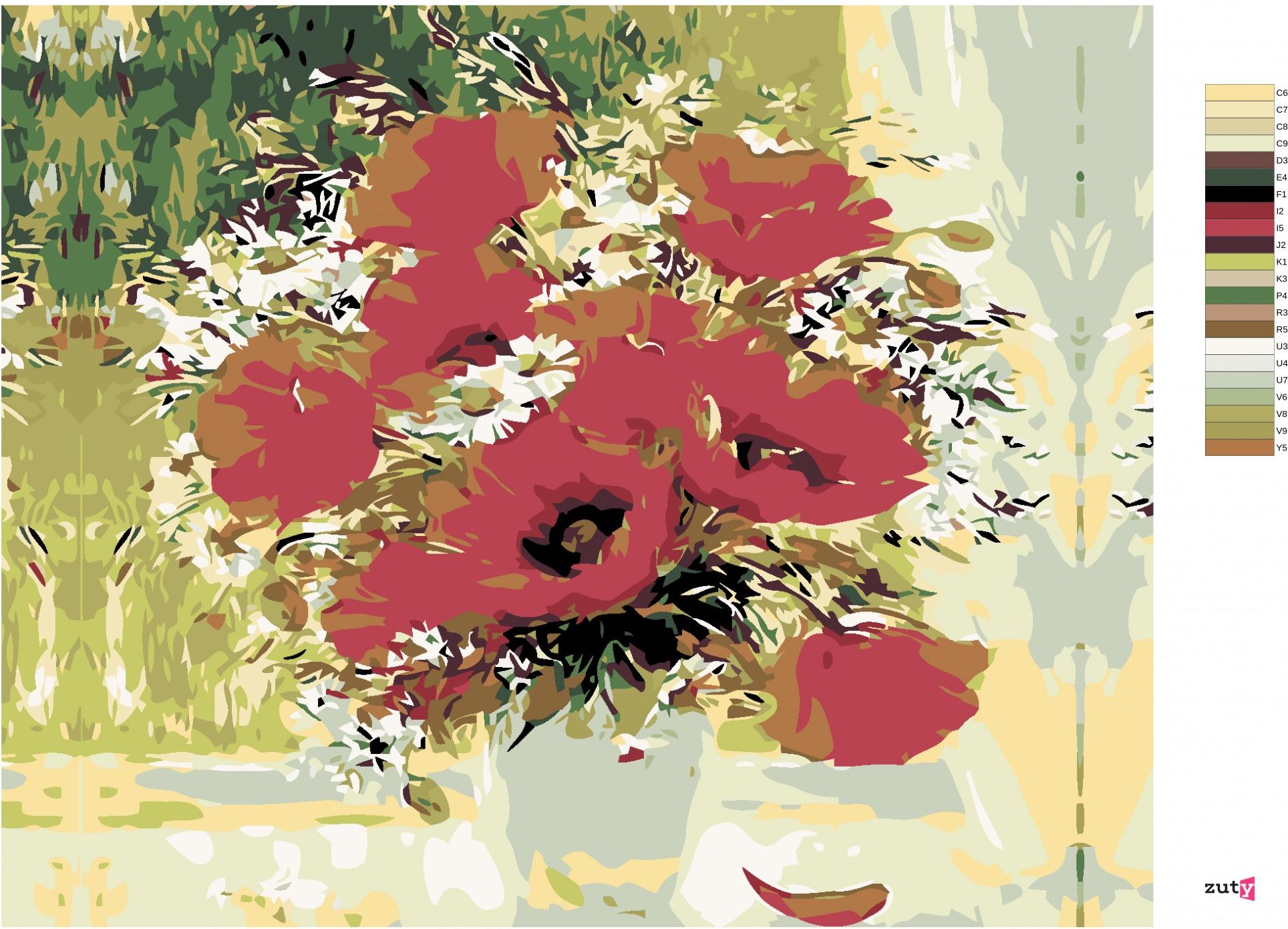 zuty Malování podle čísel - KYTICE VLČÍCH MÁKŮ - Rozměr: 40x50 cm, Rámování: Varianta: vypnuté plátno na rám - obrázek 6