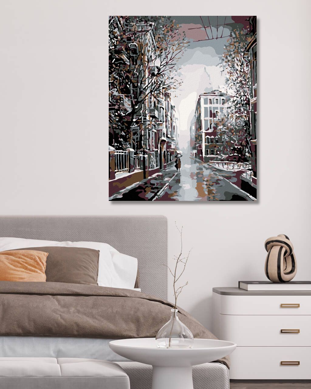 zuty Malování podle čísel - PROCHÁZKA PODVEČERNÍ ULICÍ - Rozměr: 40x50 cm, Rámování: Varianta: vypnuté plátno na rám - obrázek 2