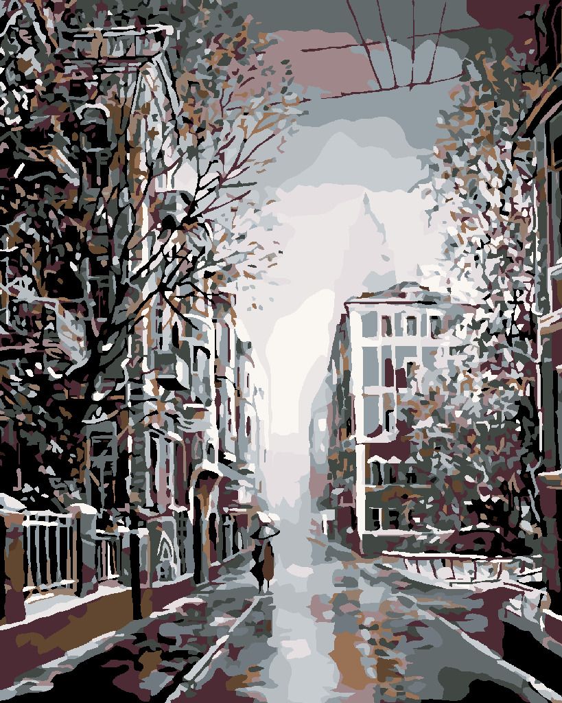 zuty Malování podle čísel - PROCHÁZKA PODVEČERNÍ ULICÍ - Rozměr: 40x50 cm, Rámování: Varianta: vypnuté plátno na rám - obrázek 6