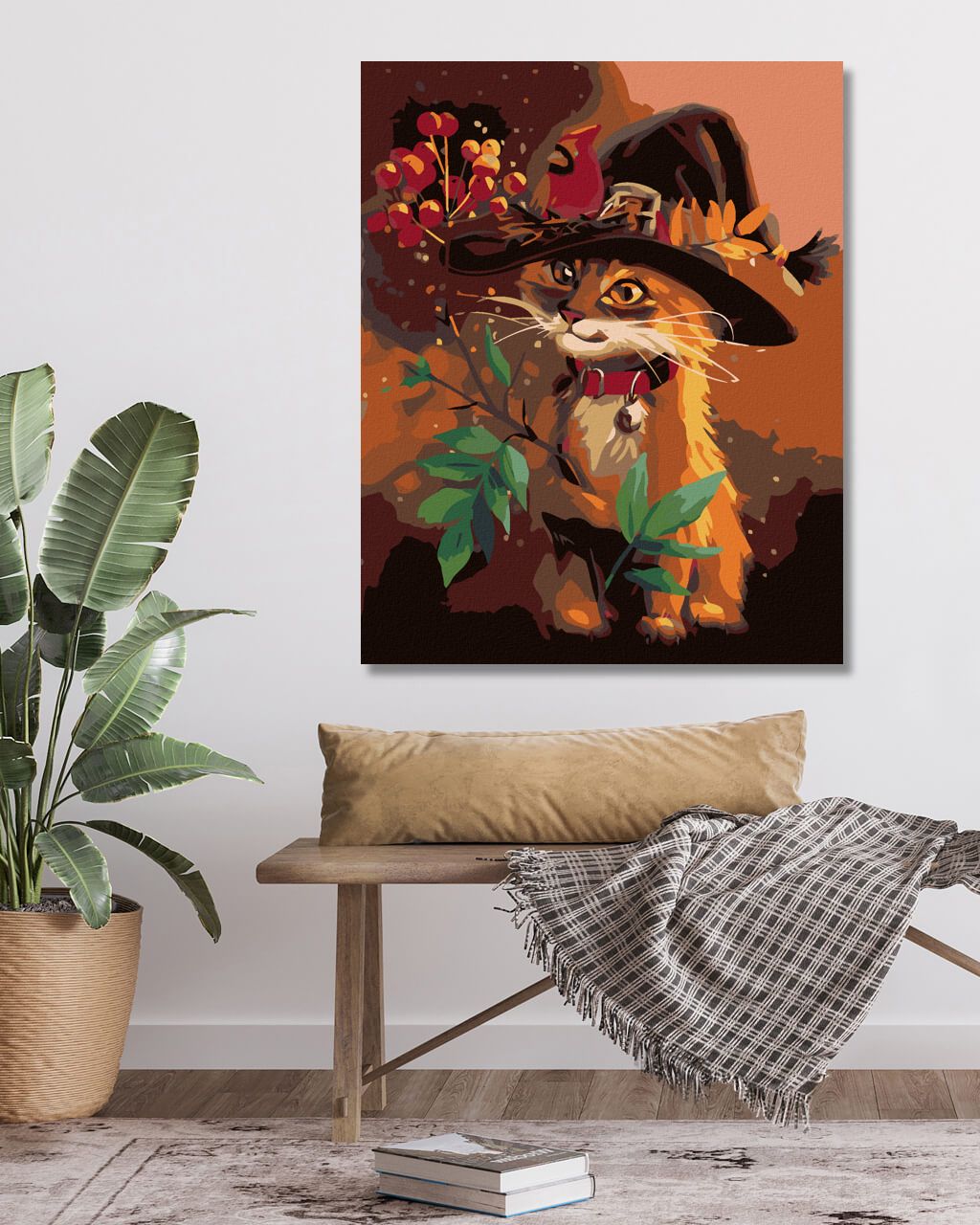 zuty Malování podle čísel - KOCOUREK V KLOBOUKU A JEŘABINY - Rozměr: 40x50 cm, Rámování: Varianta: bez rámu a bez vypnutí plátna - obrázek 8