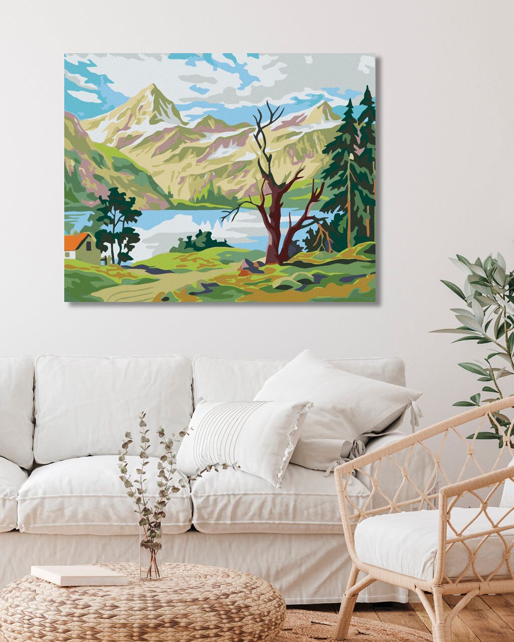 zuty Malování podle čísel - BYDLENÍ POD HORAMI - Rozměr: 40x50 cm, Rámování: Varianta: vypnuté plátno na rám - obrázek 3