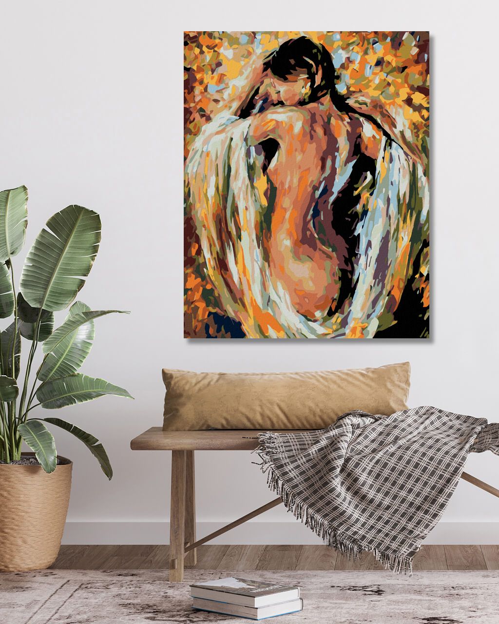 zuty Malování podle čísel - POLONAHÁ ŽENA V BARVÁCH - Rozměr: 40x50 cm, Rámování: Varianta: vypnuté plátno na rám - obrázek 3