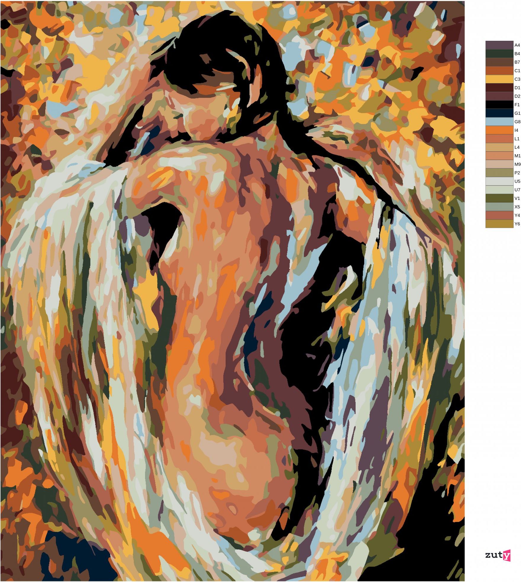 zuty Malování podle čísel - POLONAHÁ ŽENA V BARVÁCH - Rozměr: 40x50 cm, Rámování: Varianta: vypnuté plátno na rám - obrázek 10