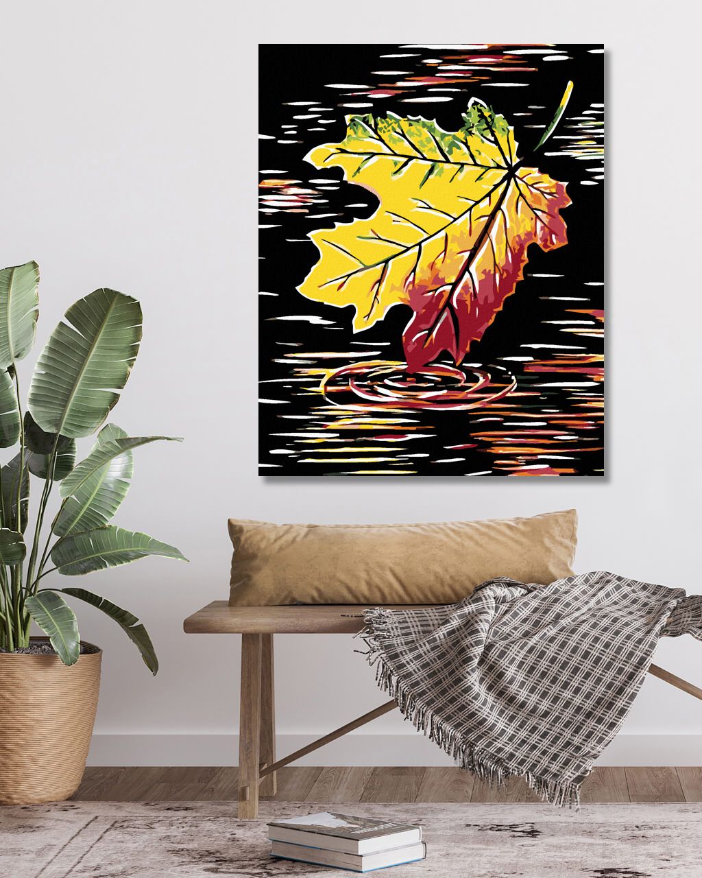 zuty Malování podle čísel - PODZIMNÍ LIST - Rozměr: 40x50 cm, Rámování: Varianta: vypnuté plátno na rám - obrázek 5