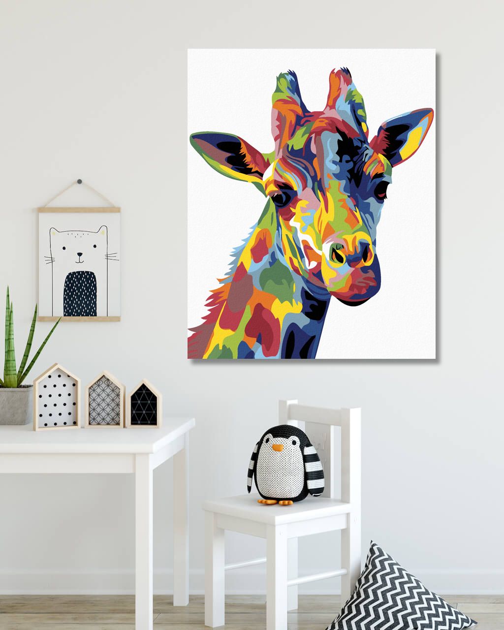 zuty Malování podle čísel - BAREVNÁ ŽIRAFA - Rozměr: 40x50 cm, Rámování: Varianta: vypnuté plátno na rám - obrázek 9