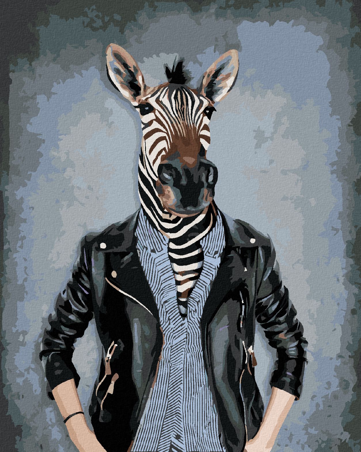 zuty Malování podle čísel - ZEBRA V OBLEČENÍ - Rozměr: 40x50 cm, Rámování: Varianta: bez rámu a bez vypnutí plátna - obrázek 1