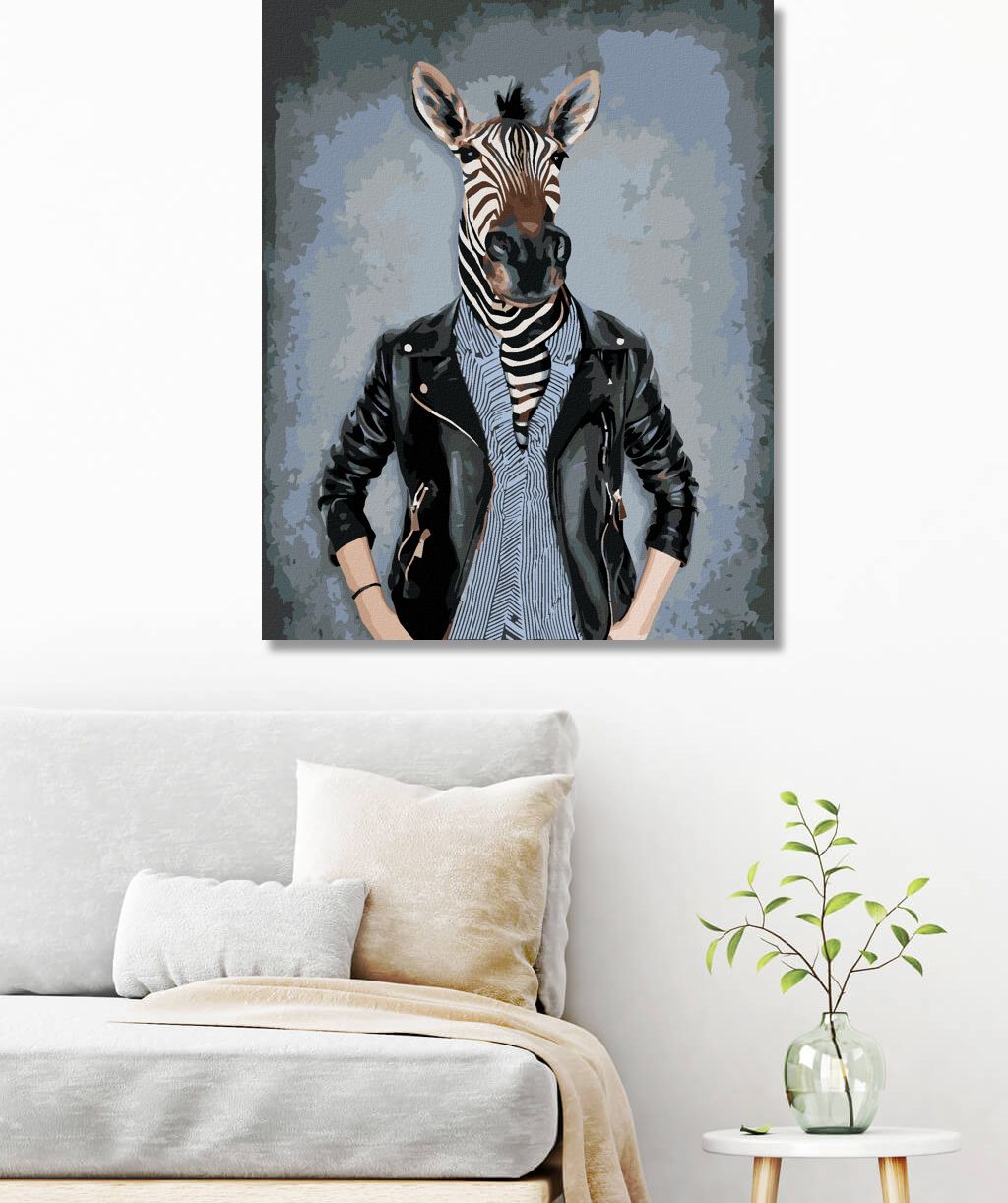 zuty Malování podle čísel - ZEBRA V OBLEČENÍ - Rozměr: 40x50 cm, Rámování: Varianta: bez rámu a bez vypnutí plátna - obrázek 9