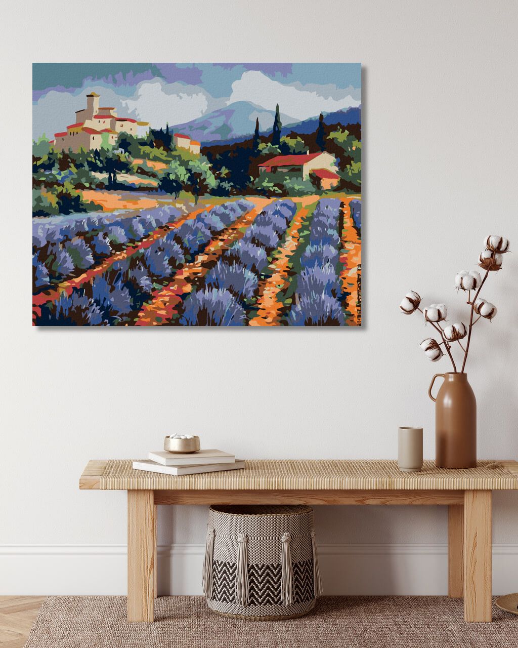 zuty Malování podle čísel - STAVENÍ A LEVANDULOVÝ LÁN - Rozměr: 40x50 cm, Rámování: Varianta: vypnuté plátno na rám - obrázek 5