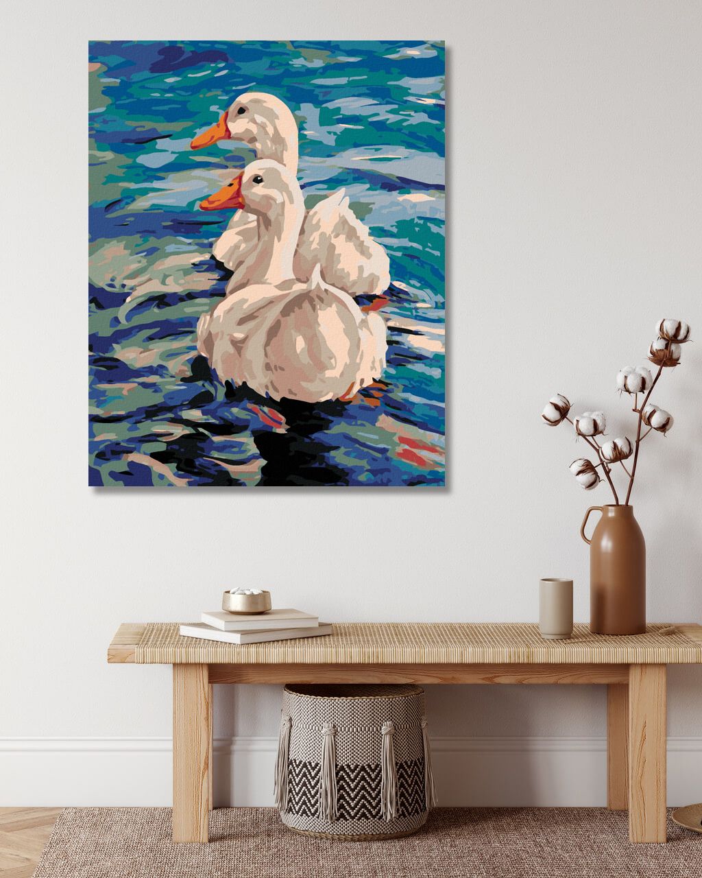 zuty Malování podle čísel - DVĚ KACHNY NA VODĚ - Rozměr: 40x50 cm, Rámování: Varianta: vypnuté plátno na rám - obrázek 11
